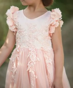 TRISH SCULLY BIANCA DRESS PEACHY PINK