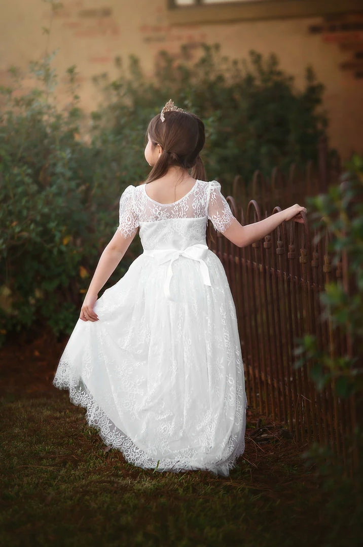 TRISH SCULLY GIRLS AINSLEY DRESS & BELT SET WHITE 4 TRISH SCULLY GIRLS AINSLEY DRESS & BELT SET WHITE