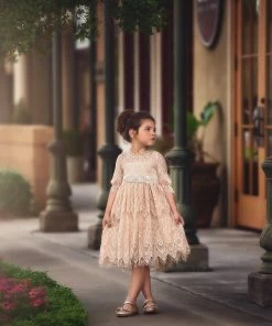 TRISH SCULLY HOME BELLA RAFAELA DRESS & BELT SET-BUTTERSCOTCH